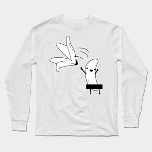 Crazy banana, black & white Long Sleeve T-Shirt